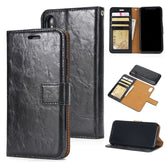 Crazy Horse Texture Detachable Magnetic Back Cover Horizontal Flip Leather Case with Holder & Card Slots & Photo Frame & Wallet, For iPhone XS Max